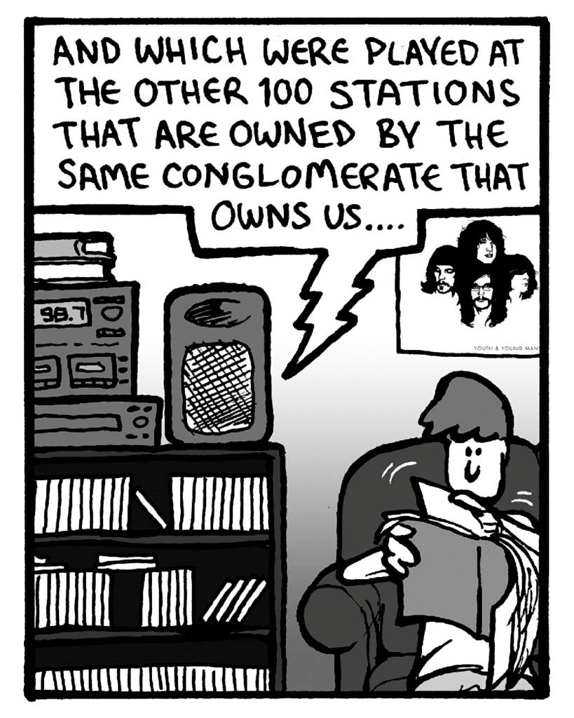 BARRY: And which were played at the other 100 stations that are owned by the same conglomerate that owns us....