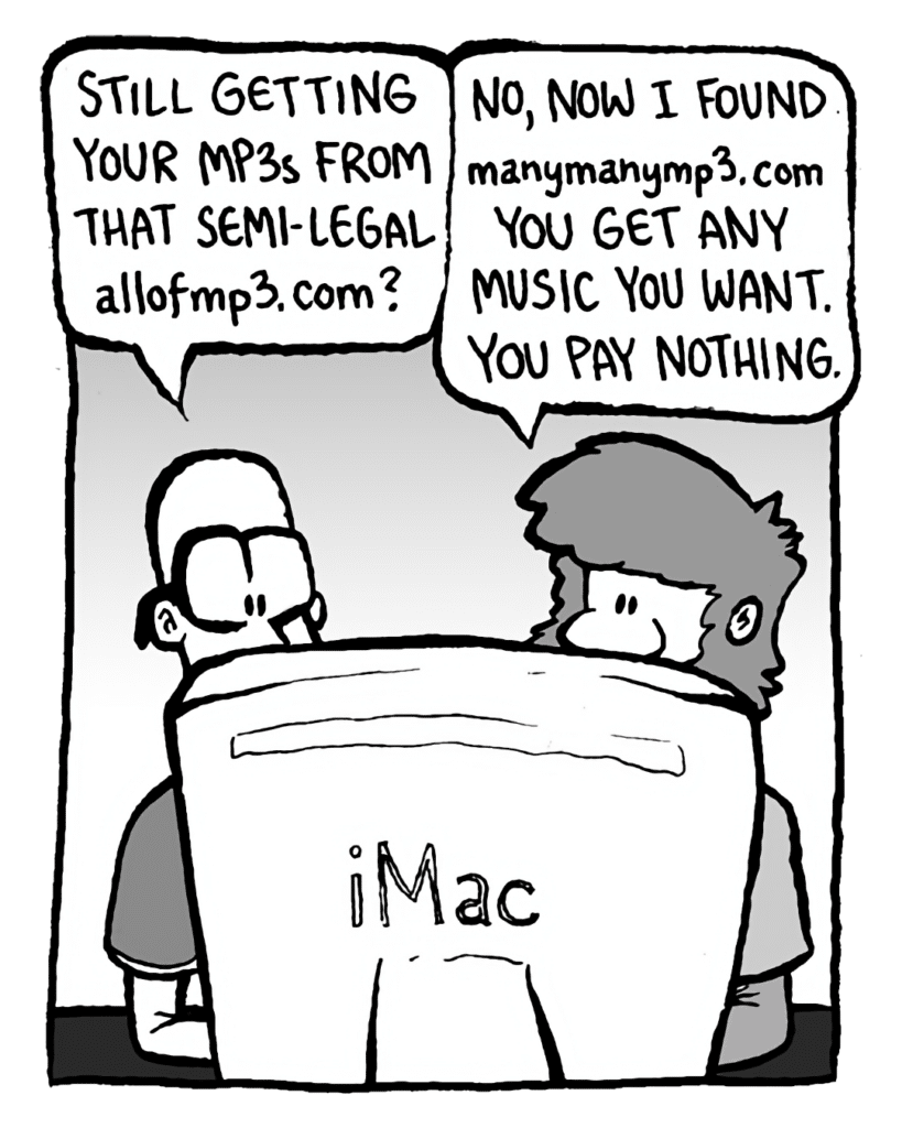 BRETT: Still getting your mp3s from that semi-legal allofmp3.com?
GREG: No, now I found manymanymp3.com. You can get any music you want. You pay nothing.
