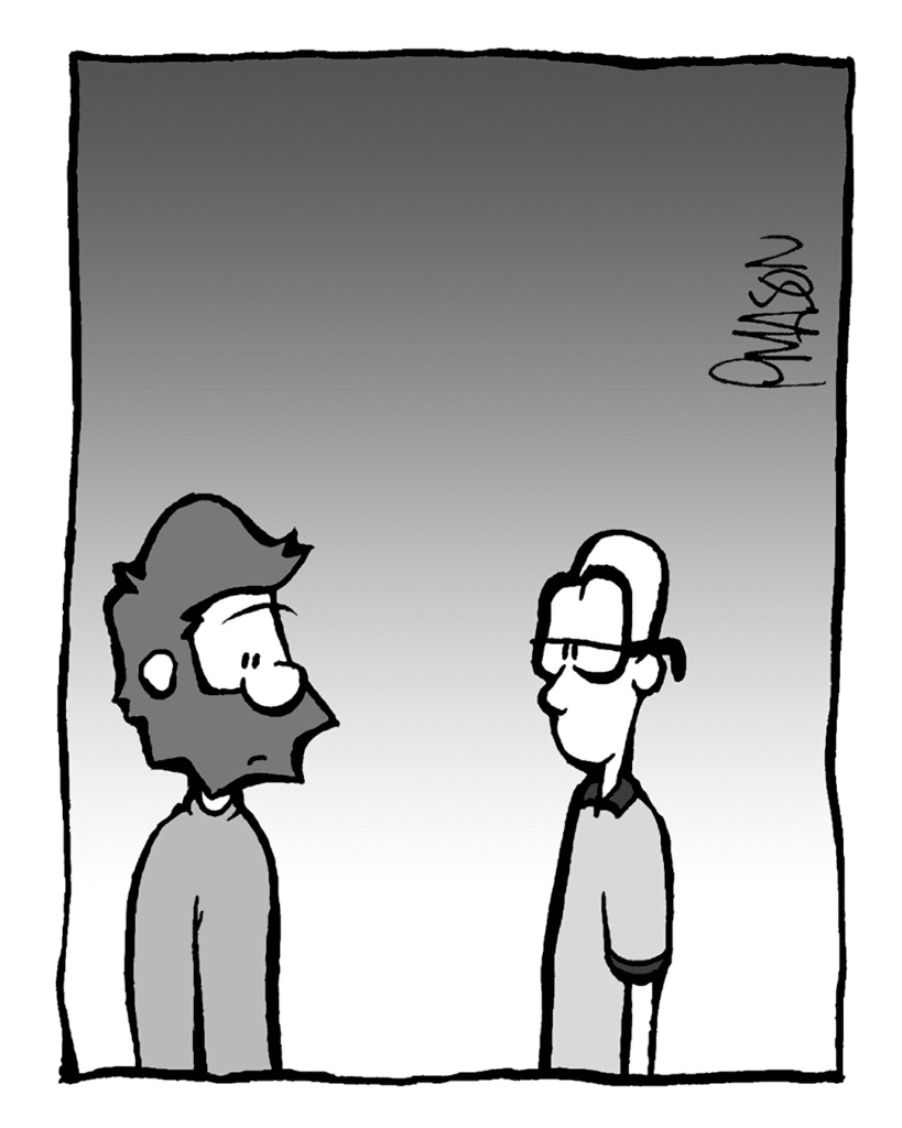 A pause.