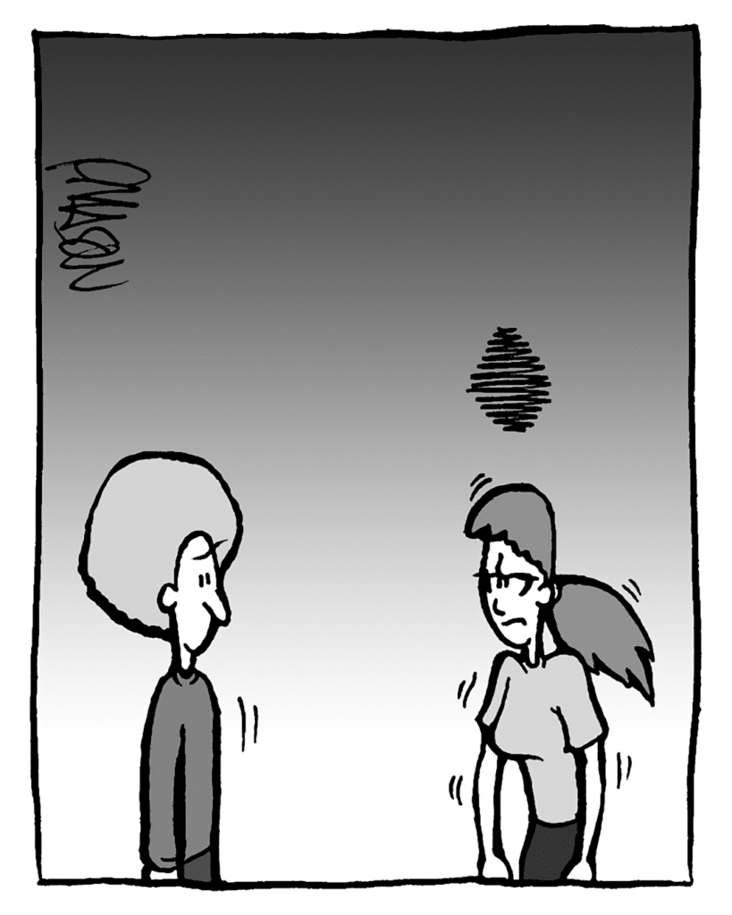 A pause.