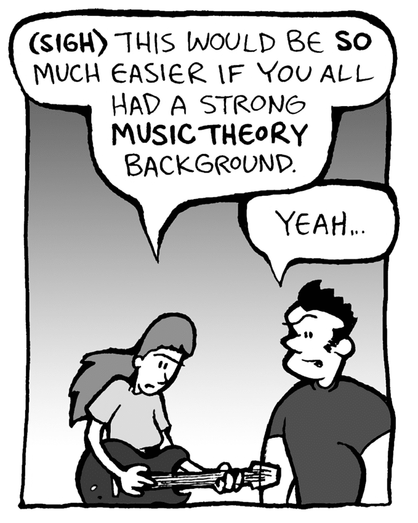 RONI: (sigh) This would be so much easier if you guys had a strong music theory background.
JOHN: Yeah...