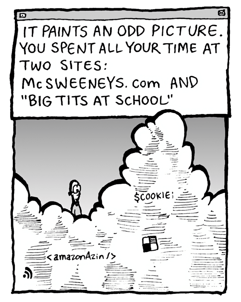THE CLOUD: It paints an odd picture. You spent all your time at two sites: McSweeneys.com and "Big Tits At School".