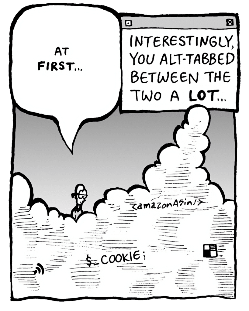 BRETT: At FIRST...
THE CLOUD: Interestingly, you alt-tabbed between the two a LOT...