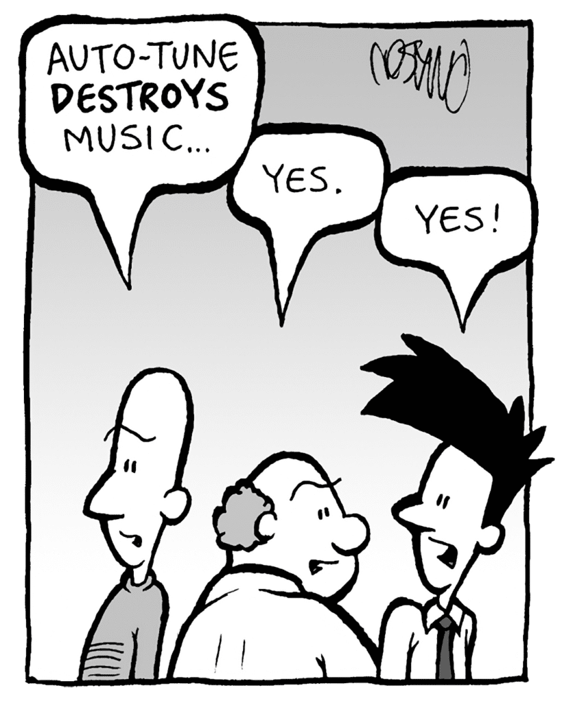 KURT: Auto-Tune DESTROYS music...
BART: Yes.
JOEL: Yes!