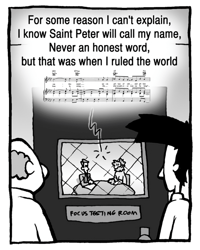 COLDPLAY: For some reason I can't explain, I know Saint Peter will call my name, Never an honest word, but that was when I ruled the world