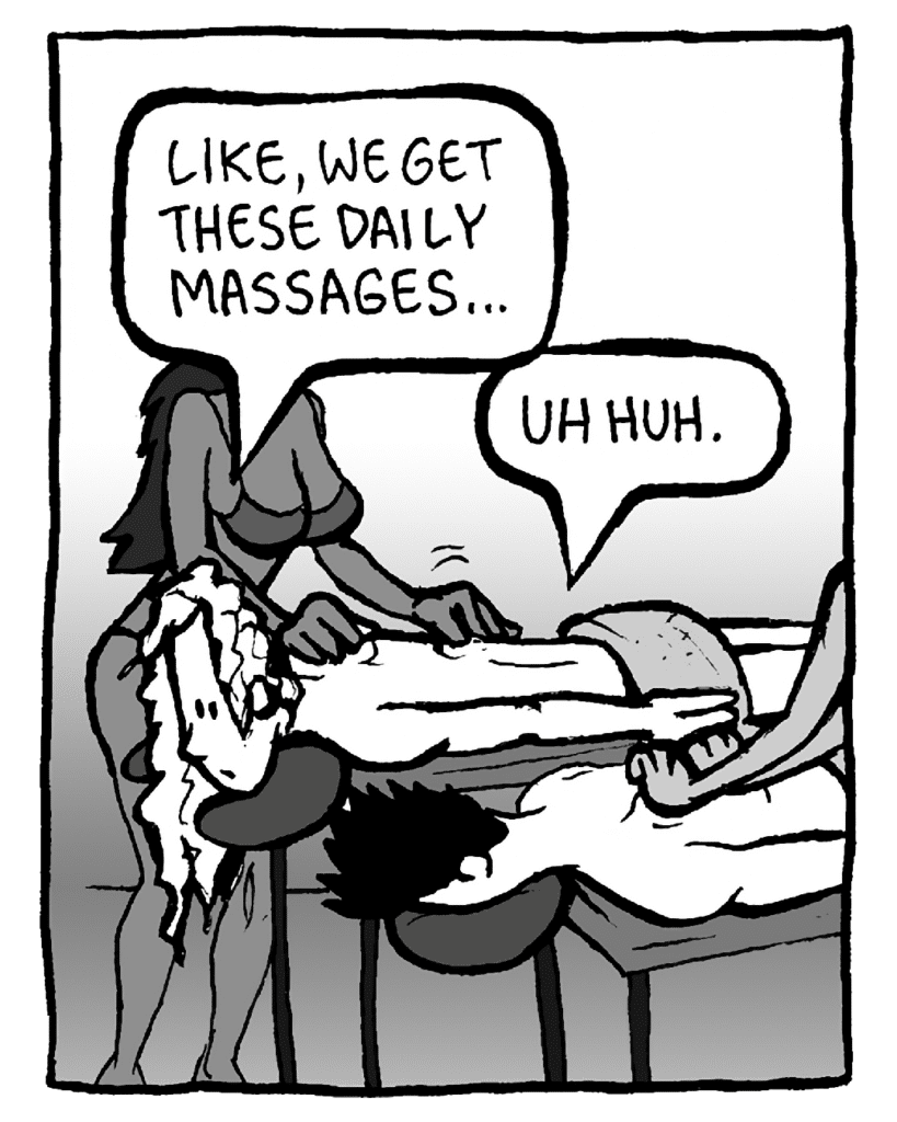 KEVIN: Like, we get these daily massages…
PETER: Uh huh...