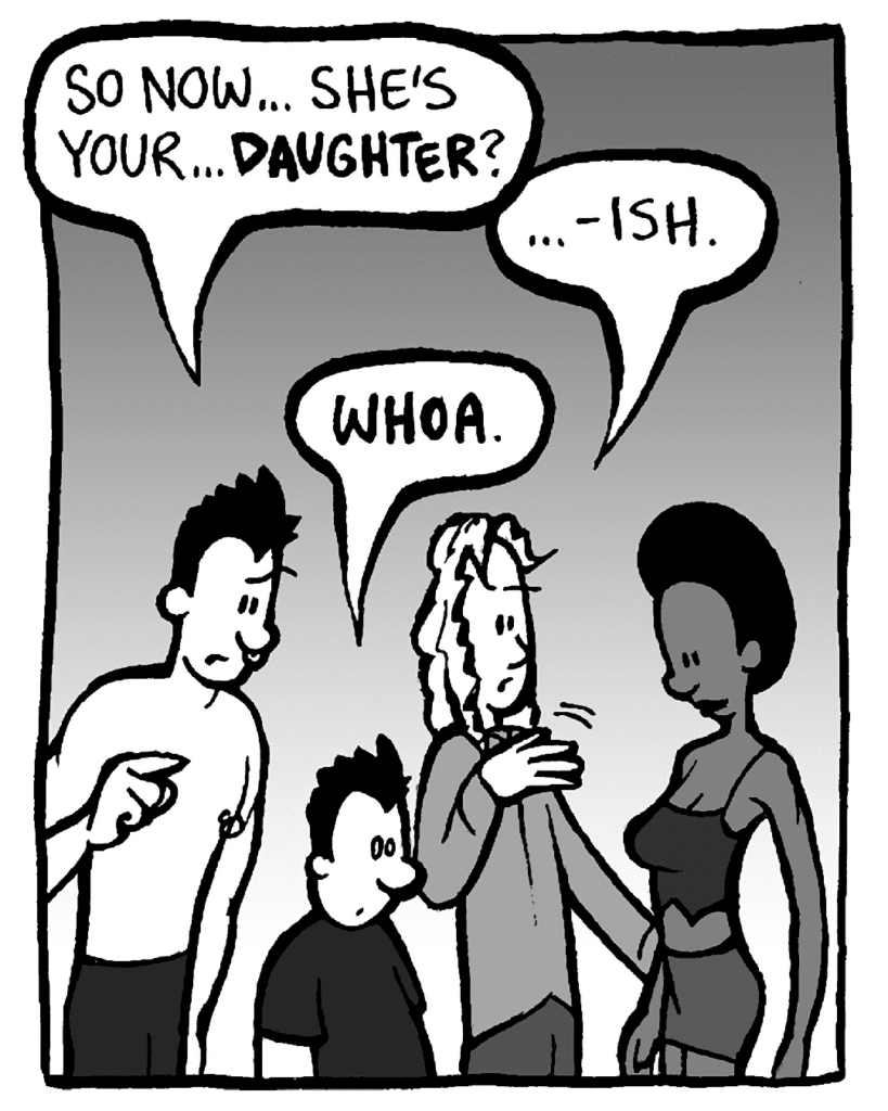 PETER: So now... she's your... DAUGHTER?
KEVIN: ...-ish.
KEITH: WHOA.