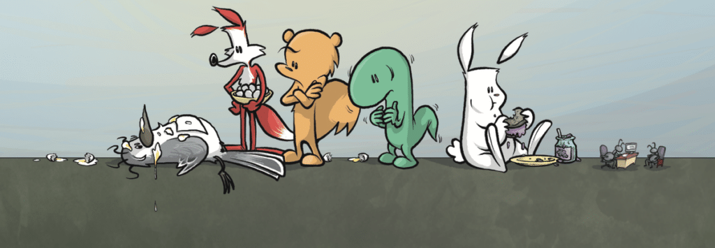 The Roonie the Rabbit cast in a row